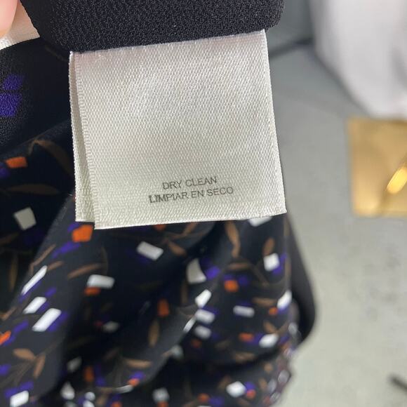 Anne Klein Black Sleeveless Shirt Dress Sz 8 Abstract Print Button Front - Picture 14 of 16